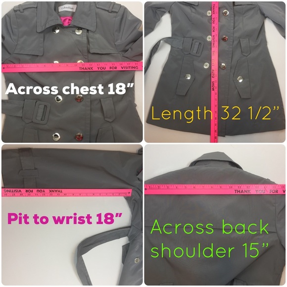 Calvin Klein Double Breasted Belted Pea Coat - Picture 6 of 8